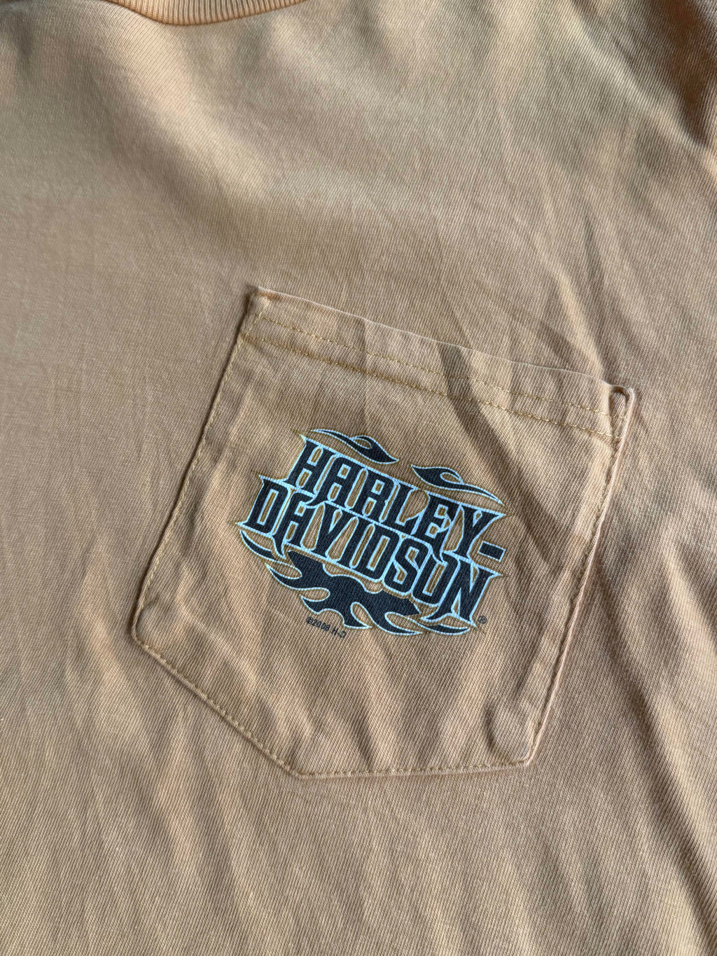 2000S HARLEY DAVIDSON ORANGE FADED FLAMES LONG SLEEVES (XL)