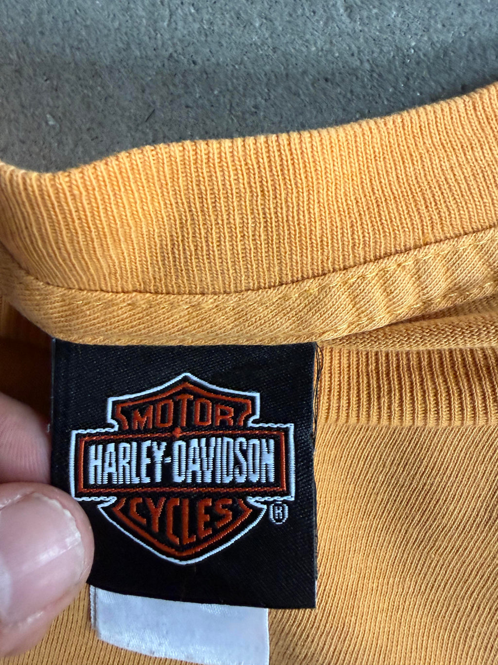 2000S HARLEY DAVIDSON ORANGE FADED FLAMES LONG SLEEVES (XL)