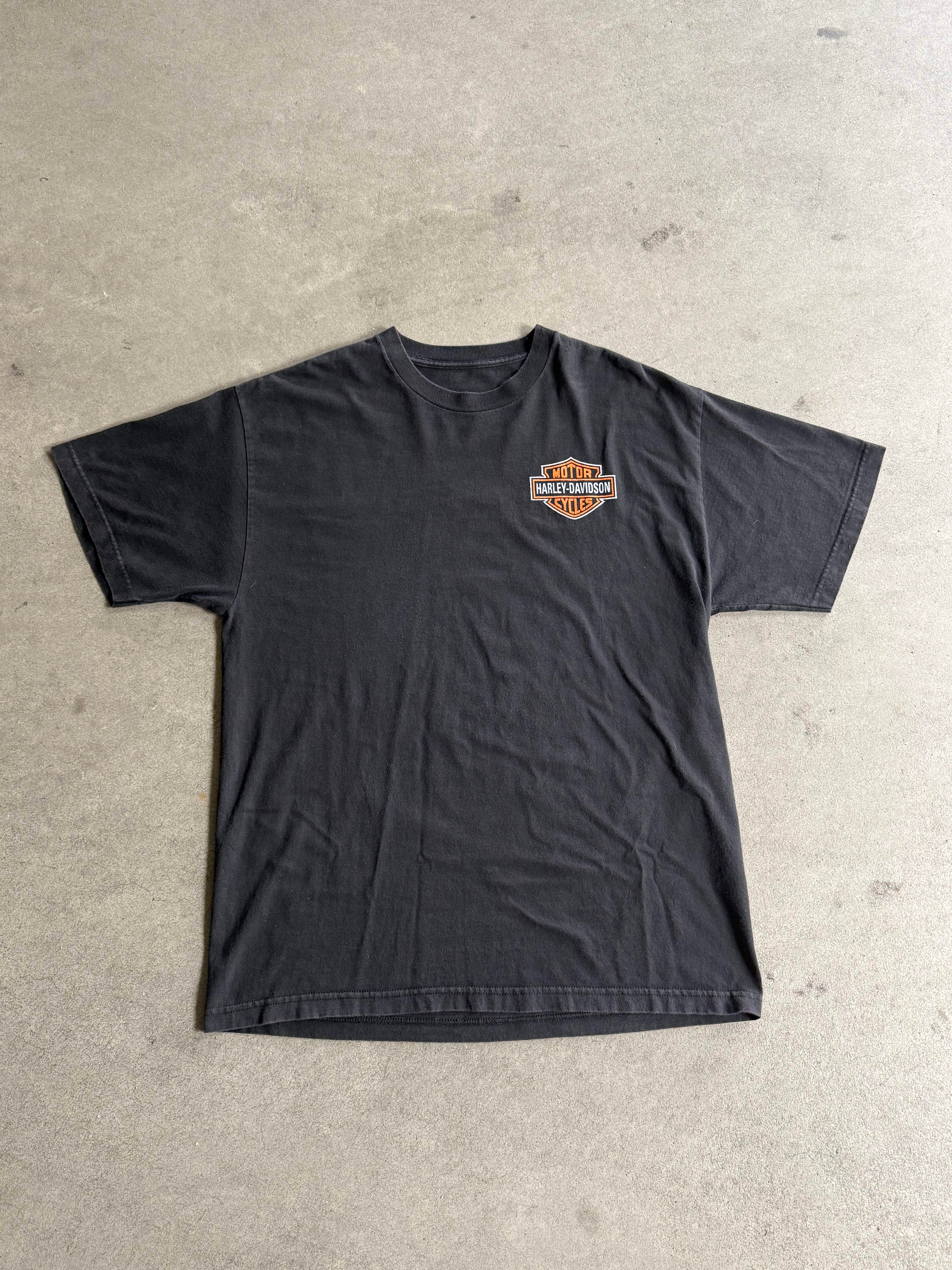 2000S HARLEY DAVIDSON FLAMES LOGO VINTAGE T-SHIRT (XL)