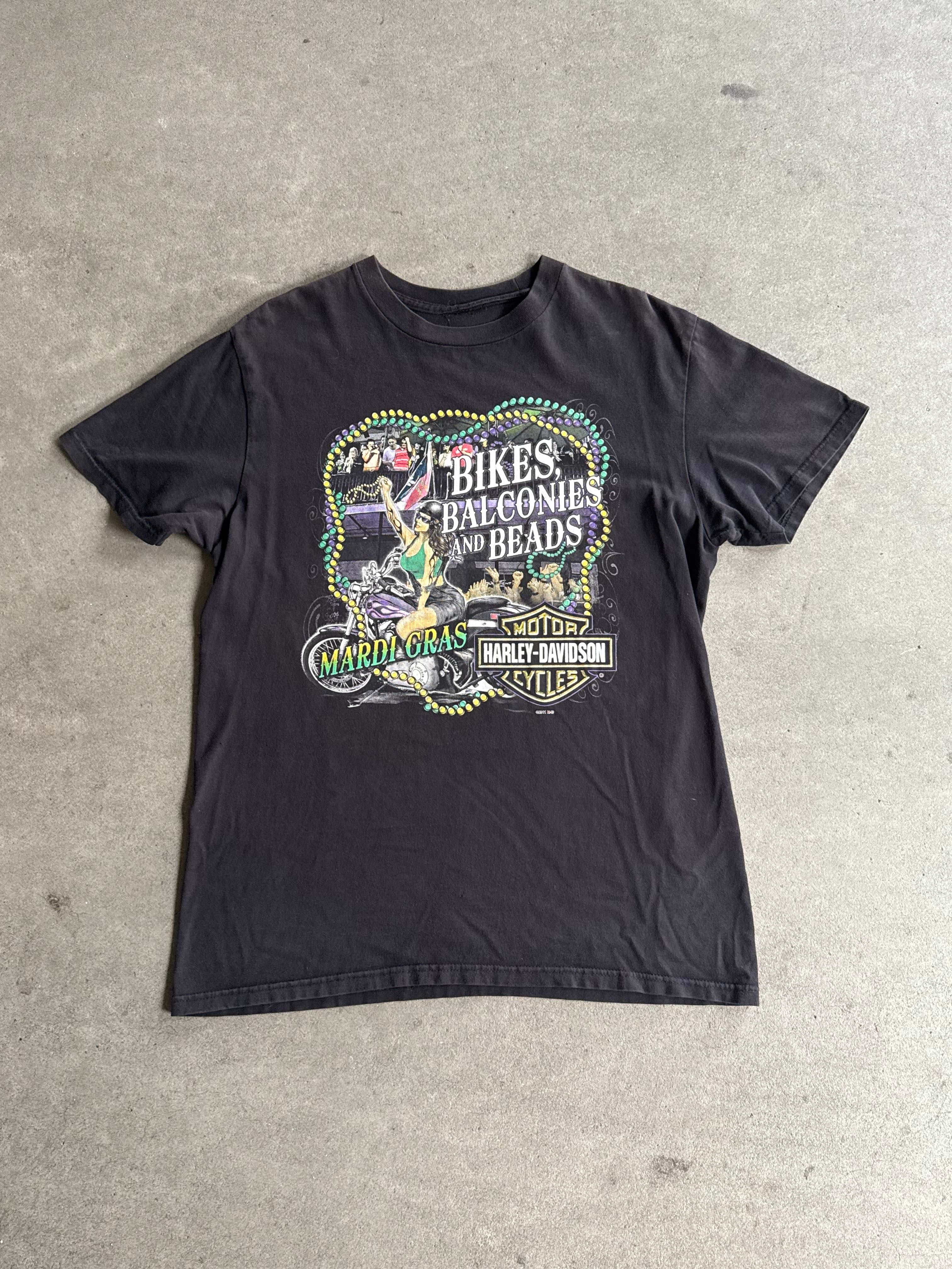 2000S HARLEY DAVIDSON MARDI GRAS NEW ORLEANS VINTAGE T-SHIRT (L)