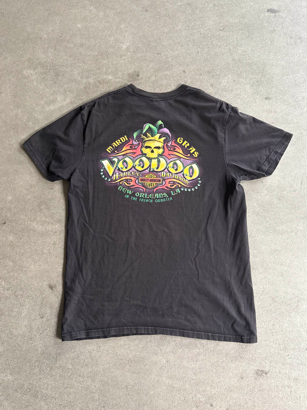 2000S HARLEY DAVIDSON MARDI GRAS NEW ORLEANS VINTAGE T-SHIRT (L)