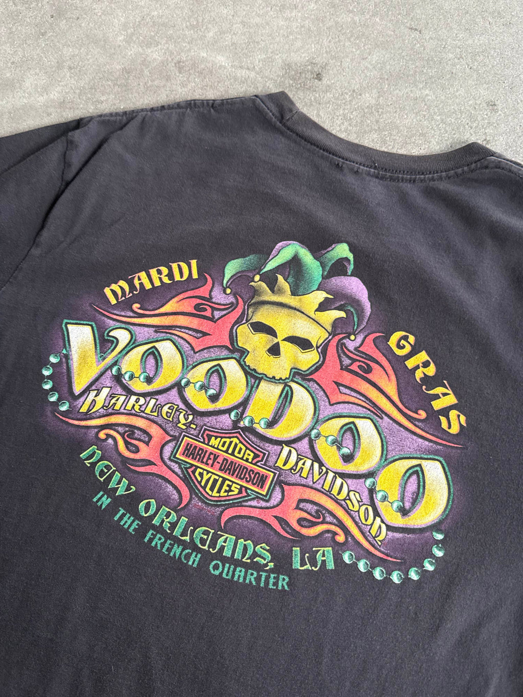 2000S HARLEY DAVIDSON MARDI GRAS NEW ORLEANS VINTAGE T-SHIRT (L)