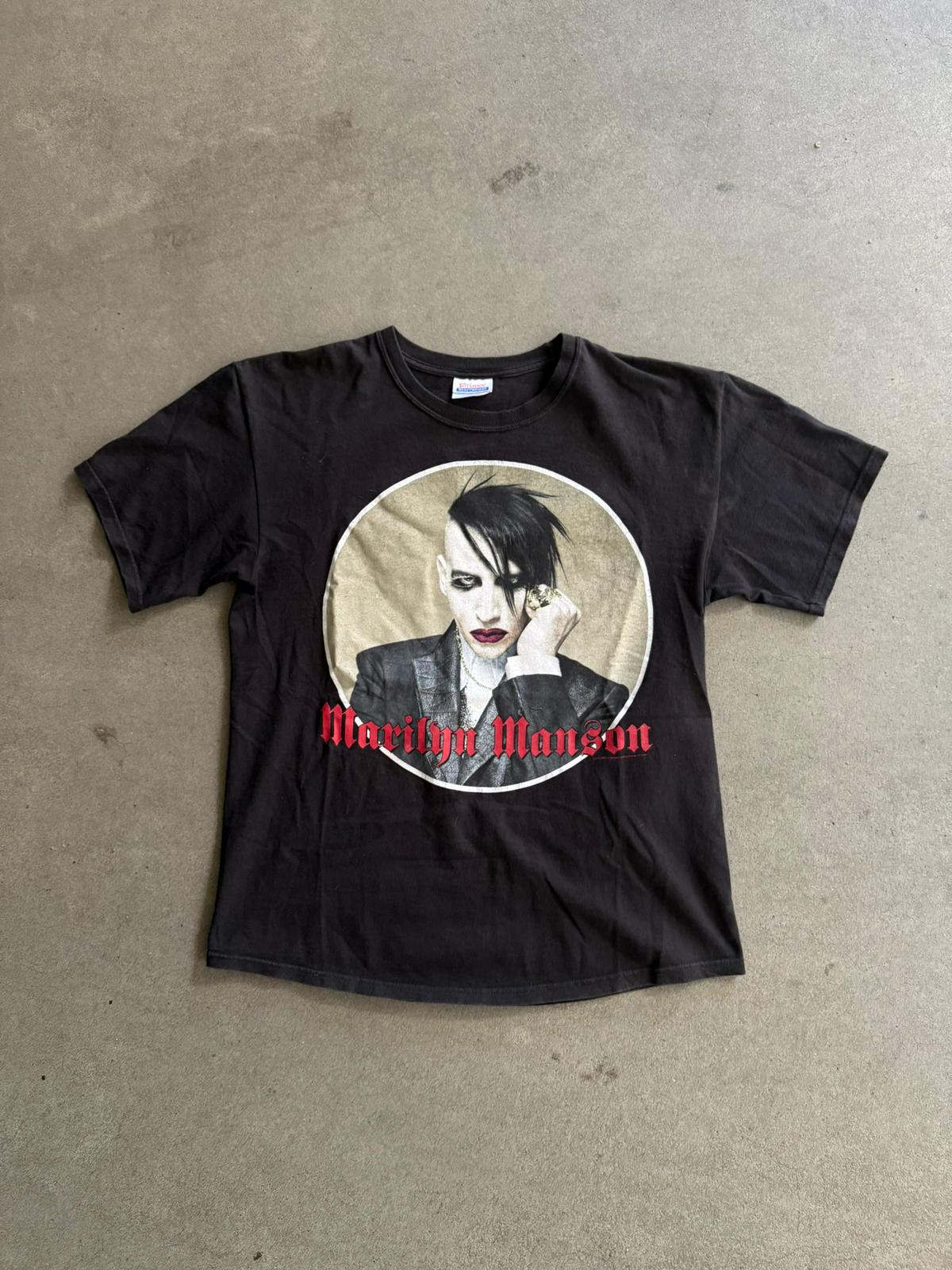 2004 MARYLIN MANSON "AGAINST ALL GODS" PRINT T-SHIRT (M)