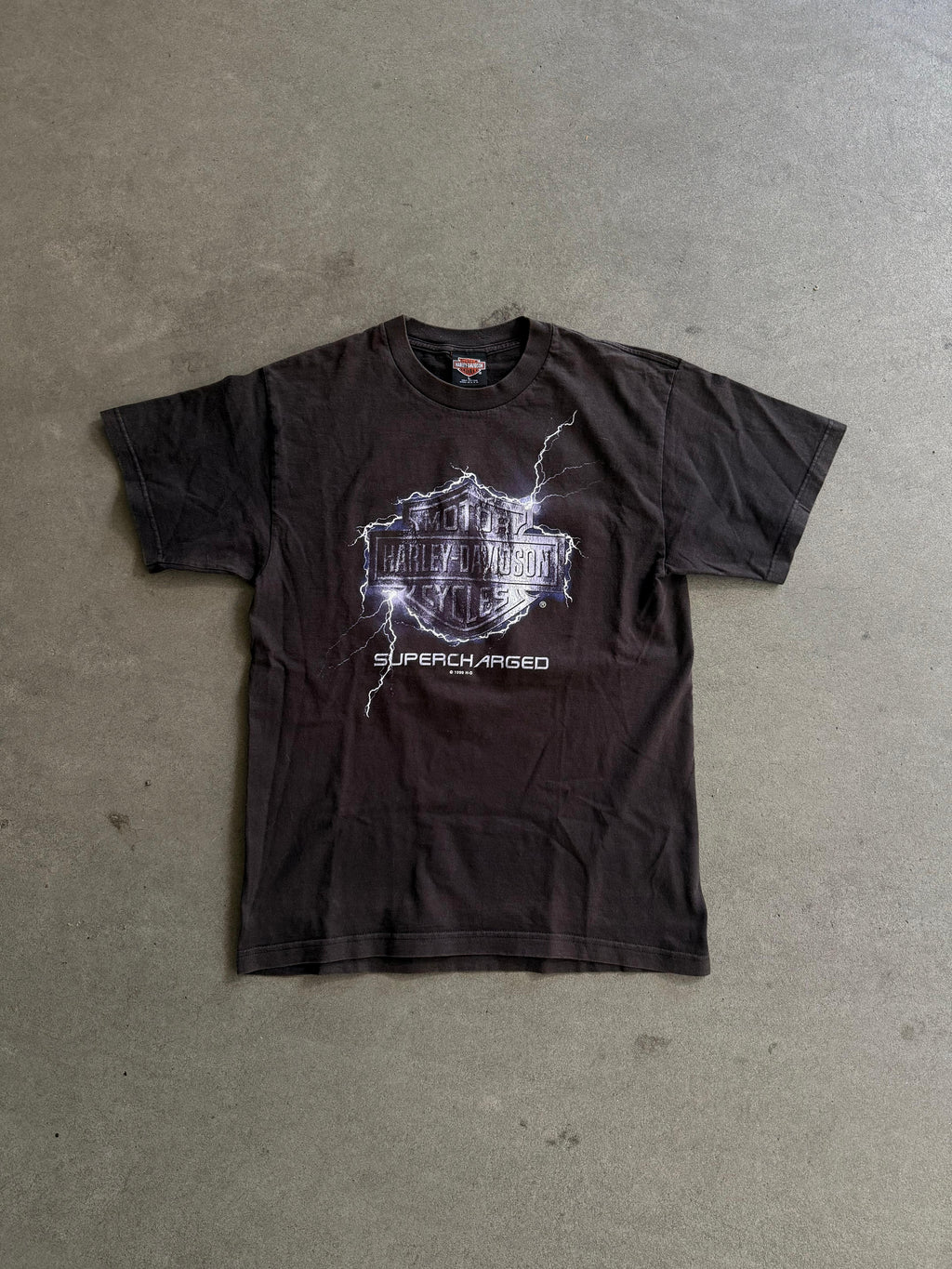 1999 HARLEY DAVIDSON LIGHTING LOGO MONTPELLIER T-SHIRT (L)
