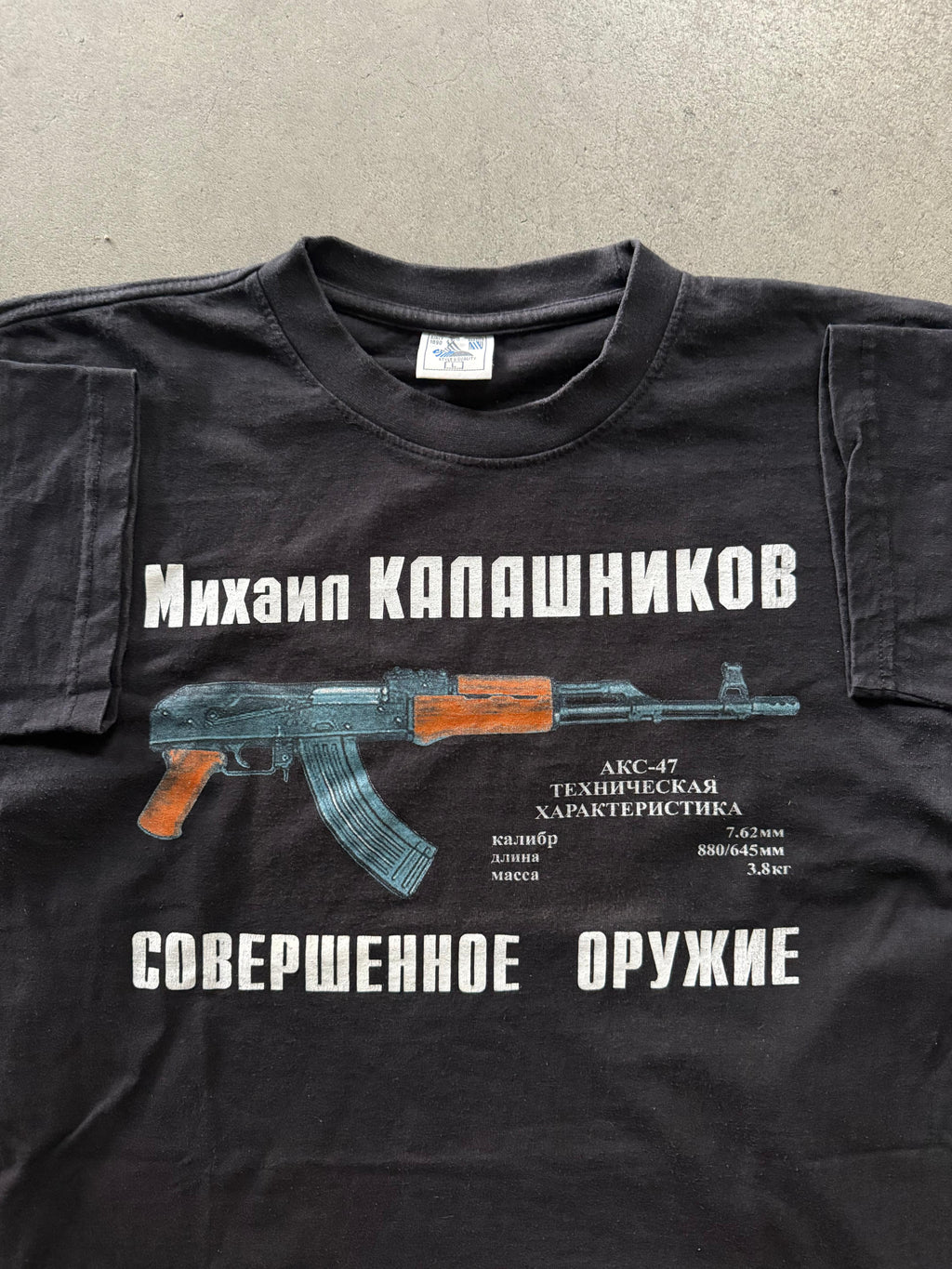 2000S AK-47 KALASHNIKOV PRINT VINTAGE T-SHIRT (L)
