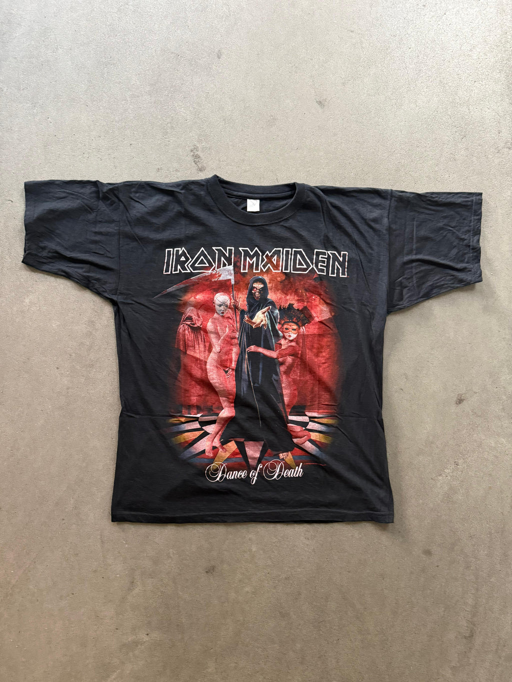 2003 IRON MAIDEN BAND "DANCE OF DEATH" TOUR MERCH PRINT T-SHIRT (XL)