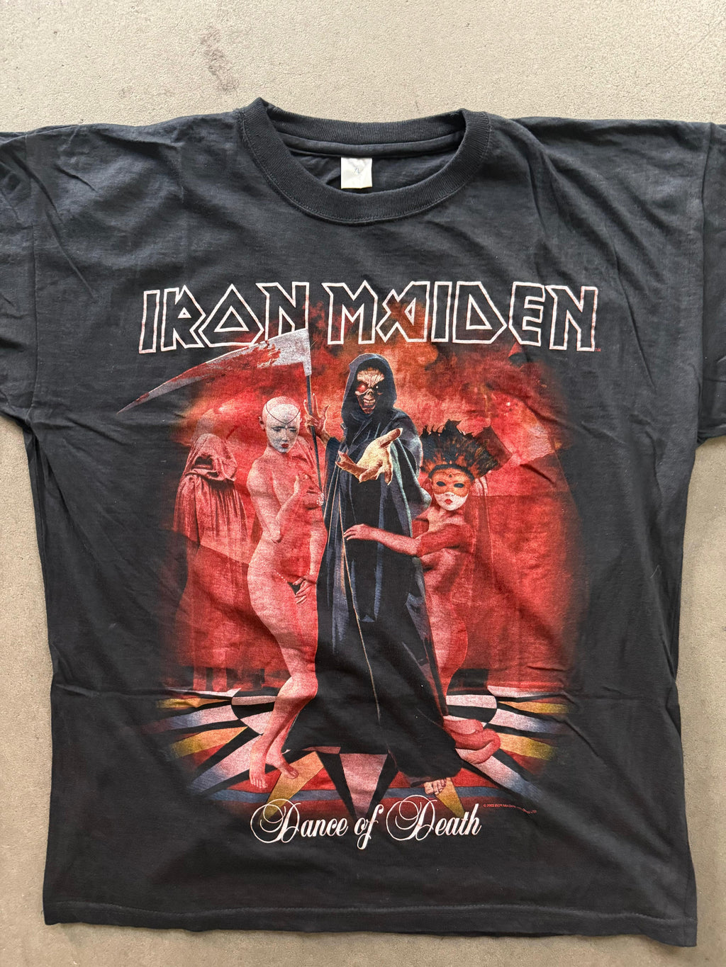 2003 IRON MAIDEN BAND "DANCE OF DEATH" TOUR MERCH PRINT T-SHIRT (XL)
