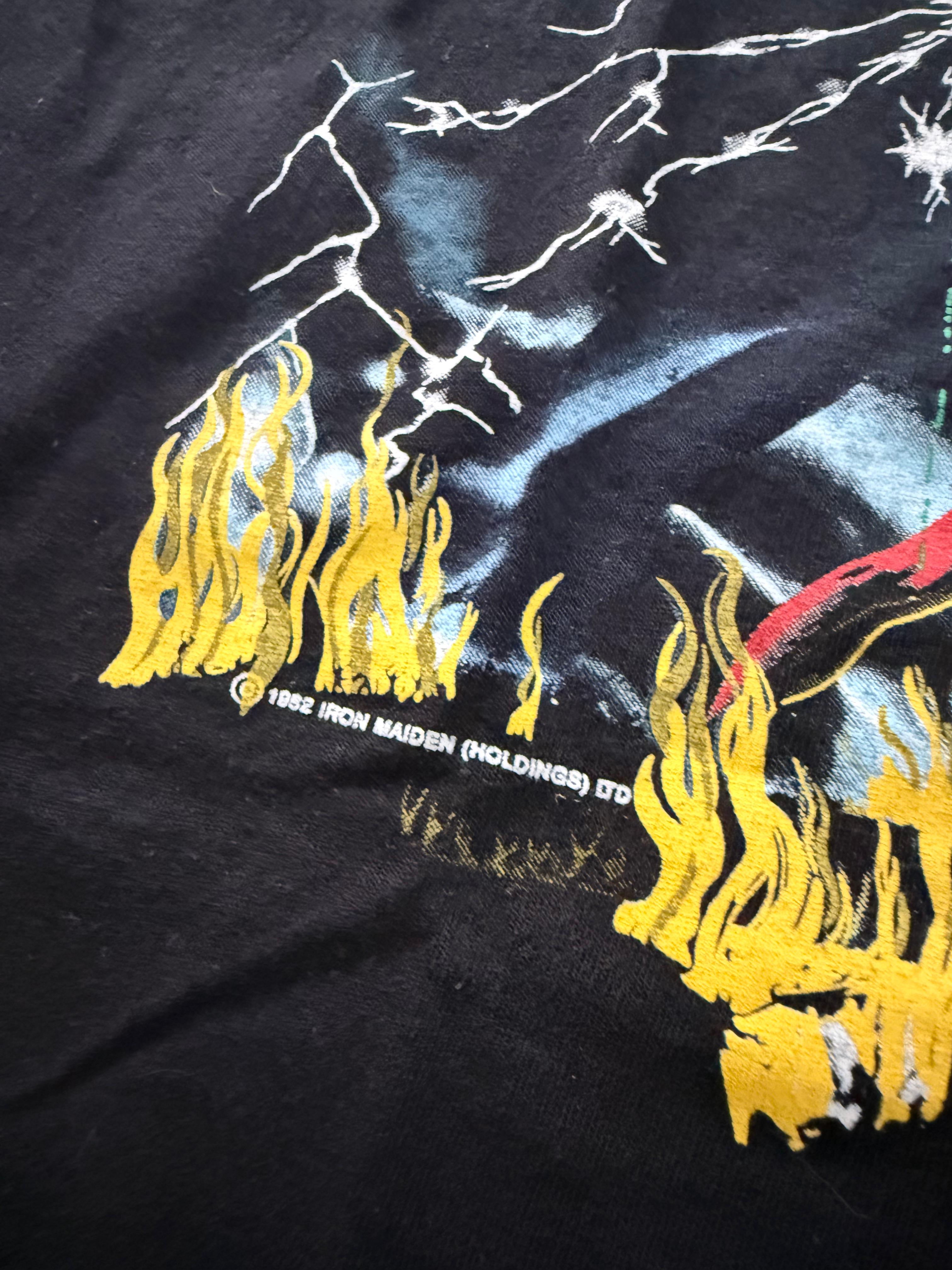 2000S IRON MAIDEN BAND "THE NUMBER OF THE BEAST" TOUR MERCH PRINT T-SHIRT (L)