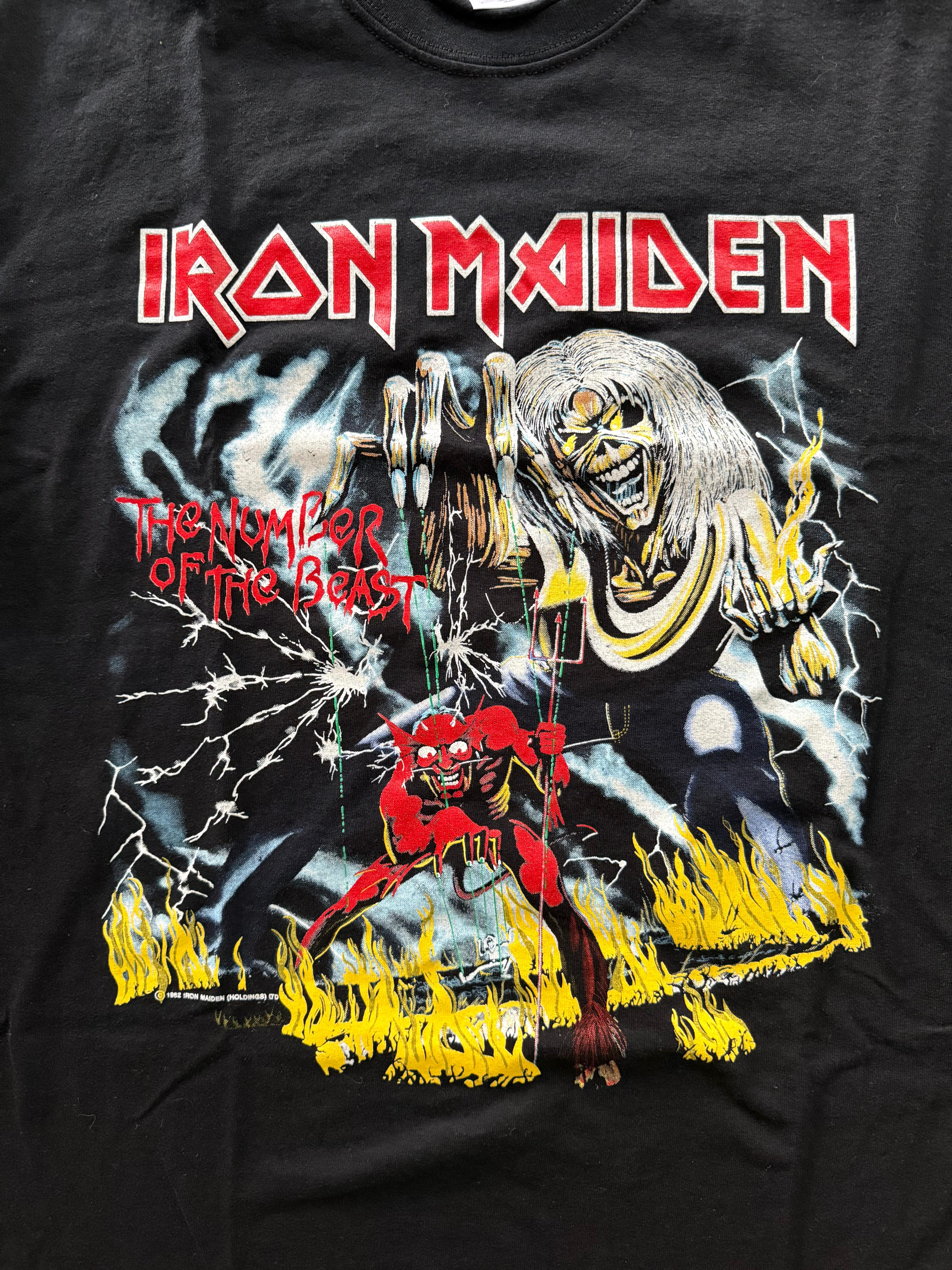 2000S IRON MAIDEN BAND "THE NUMBER OF THE BEAST" TOUR MERCH PRINT T-SHIRT (L)