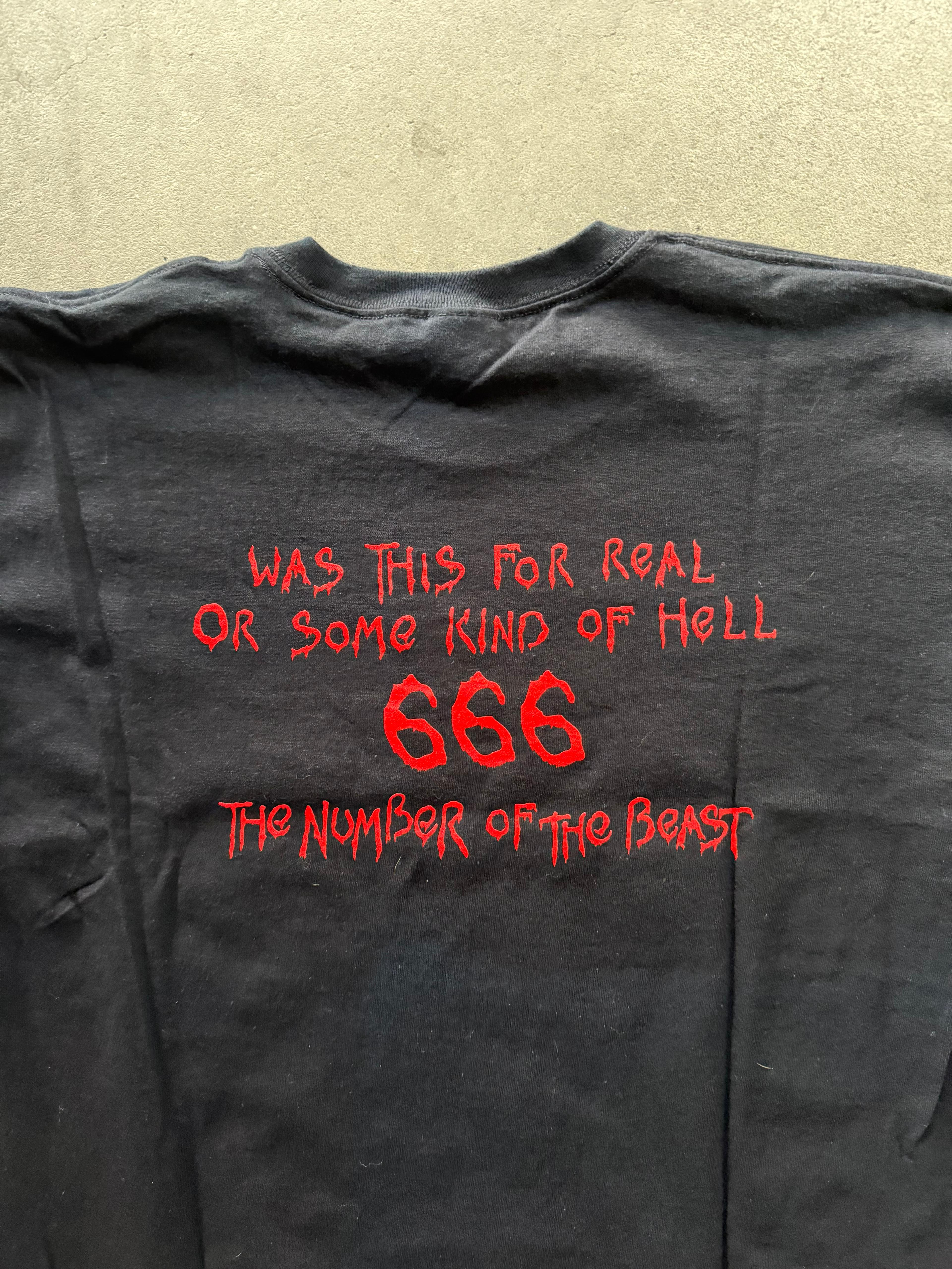 2000S IRON MAIDEN BAND "THE NUMBER OF THE BEAST" TOUR MERCH PRINT T-SHIRT (L)