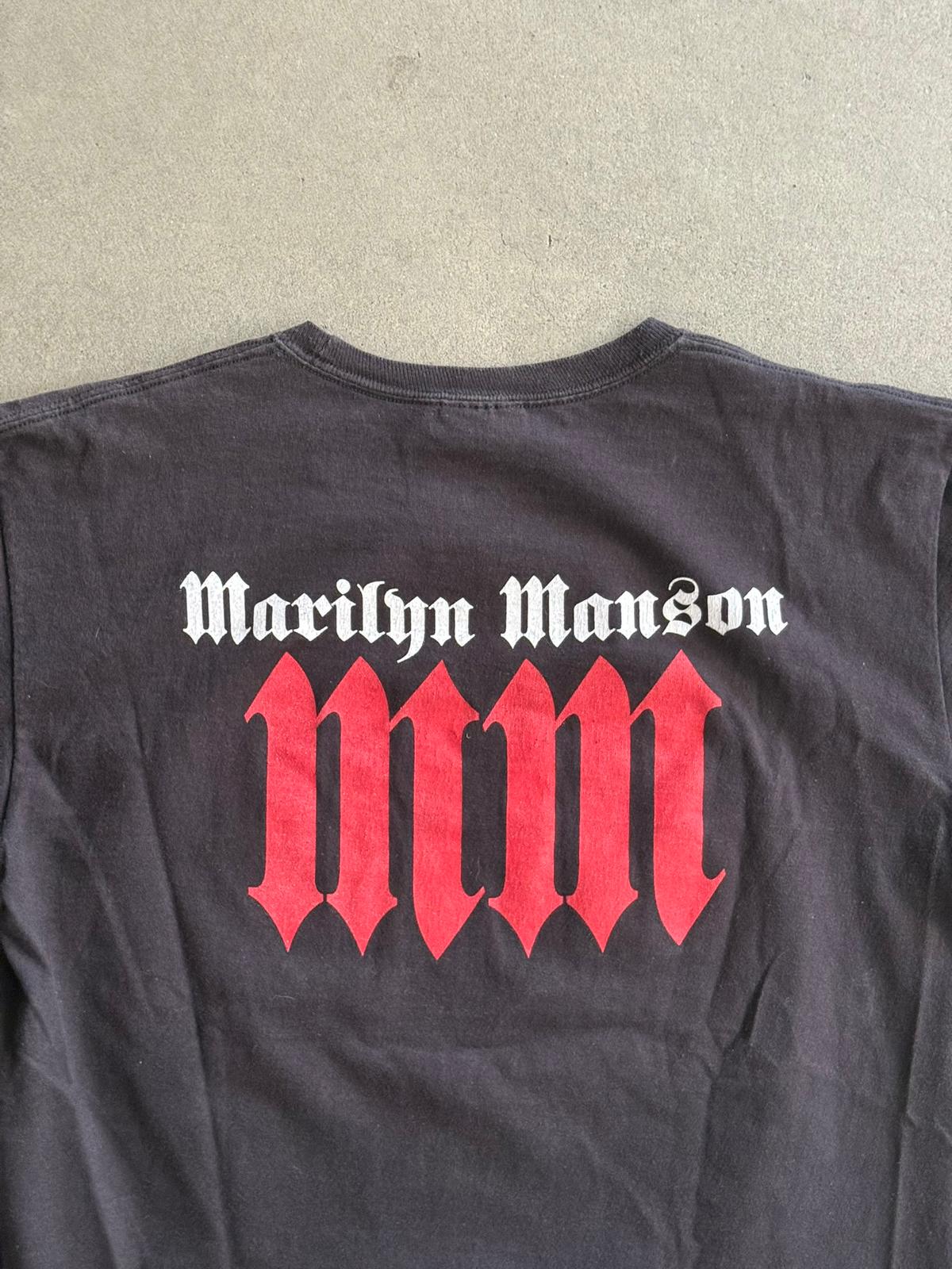 2004 MARYLIN MANSON "AGAINST ALL GODS" PRINT T-SHIRT (M)